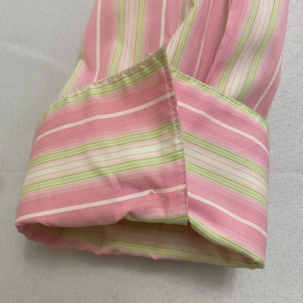 Foxcroft Non-Iron fitted stretch striped button up shirt Size 10 - Picture 8 of 15